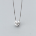wholesale S925 silver necklace pendant Korean style forest-themed sweet diamond-encrusted heart pendant cute collarbone chain D4490-0-2