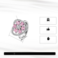 wholesale S925 Sterling Silver Cloud-Pull Jewelry Rotatable Pink Zircon Heart-Shaped Ring for Women Wholesale-0-2