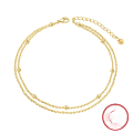 wholesale S925 Sterling Silver Beach Layered Bead Ankle Chain, European and American Stackable Wholesale from Manufacturer-0-6