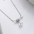 wholesale S925 Sterling Silver Minimalist Vintage Distressed Small Sphere Pendant, Fashionably Versatile Niche Design-0-1