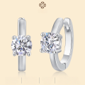 wholesale 925 Sterling Silver Minimalist Fashion New Arrival Light Luxury High-End Moissanite Exquisite Ins Round Hoop Earrings-0-0