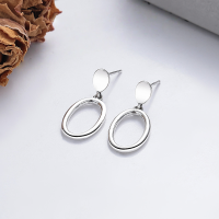 wholesale S925 Sterling Silver Korean and Japanese Minimalist Style Oval Hoop Earrings with Splice Design, Versatile and Elegant for Women-YFR367/approx. 2.2g>925 silver