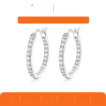 wholesale Metal S925 Moissanite Stylish Hoop Earrings for Women, Ins Style Minimalist Design Earrings, Ready to Ship, Cross-Border Best Seller-0-0