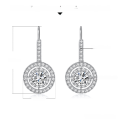 wholesale 18K Gold Plated Sterling Silver with Moissanite Cross-Border Luxury Round Earrings S925, Fashionable and Popular Moissanite Earrings-0-5