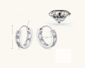 wholesale Sterling silver cross-border new product ins moissanite earrings ear hoops for women trendy cool pure silver ear clips elegant high-end ear accessories-0-6