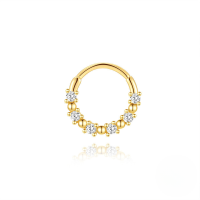 wholesale S925 Sterling Silver Minimalist Zircon Geometric Rhinestone Ear Cuff, Nose Ring-Single gold #2