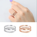 wholesale S925 Silver Nalan Double-layer Chain Ring Women's Temperament Aloof Style Link Index Finger Ring Minimalist Hand Jewelry J9083-0-1