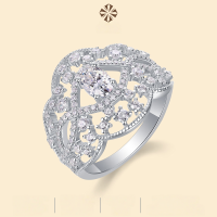 wholesale 925 Sterling Silver Ring Moissanite Luxury Setting Cross-border Amazon Temu Hot Selling New Style Factory Wholesale-Moissanite 4*6mm US No. 7