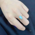 wholesale 925 Silver Japanese Light Luxury Jewelry Double Layer Teardrop Ring with Amazonite, Diamond, and White Crystal for Dropshipping-0-3