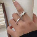 wholesale S925 Sterling Silver Adjustable Open Minimalist Versatile Ring for Women, Korean Spring Summer New Arrival High-End Fashion Band-0-2
