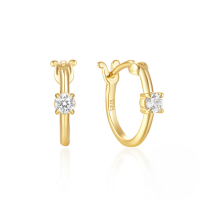 wholesale S925 Sterling Silver Four-prong Zircon Ear Cuff With Creative Zircon Accents, A Stylish And Versatile Hot Seller-Gold 925 silver