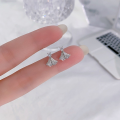 wholesale S925 Sterling Silver Skirt-shaped Umbrella Full Diamond Earrings Fashion Light Luxury Geometric Niche Design Personality Ear Jewelry-0-5