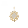 wholesale 10K gold jewelry Japanese-inspired lightweight luxury summer new pendant with natural opal for women, direct wholesale from manufacturer-0-0