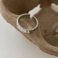 wholesale 925 Silver Tide XiaoBai Geometric Wave Ring Women's Dark Niche Design Fashion Personality Light Luxury Adjustable Index Finger Ring-xb1196-black zircon