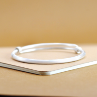 wholesale 999 Silver Tibetan Mantra Push-Pull Bangle for Women, Pure Silver Vintage Ethnic Chinese-Style Versatile Bracelet-One bracelet (1000154) Pure silver