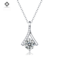 wholesale 925 Silver Inlaid Moissanite Teardrop Pendant Six-Prong Necklace Collarbone Chain Jewelry Ready to Ship-0-7