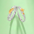 wholesale S925 Sterling Silver Oak and Cottonwood Couple Rings, Forest Style Minimalist High-end Rings for Valentine's Day Gift-0-0