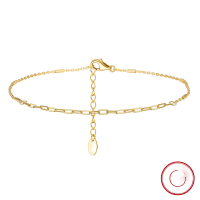 wholesale S925 Sterling Silver Versatile Paperclip Chain Link Anklet Set for Women, Beach Foot Jewelry Wholesale-14K gold 925 silver