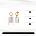 wholesale 925 Sterling Silver Irregular Geometric Cultured Freshwater Pearl Earrings for Women,-0-2