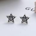 wholesale S925 Sterling Silver Korean Style Retro Thai Silver Creative Five-Point Star Ear Studs Ins Style Women's Earrings-0-0