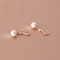 wholesale S925 silver earrings for women, Korean-style elegant synthetic pearl bead with diamond accents, fresh and delicate ear accessories G9282-S925 silver pair silver model>925 silver