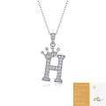 wholesale 925 silver popular 26-letter alphabet necklace for women, stylish and elegant moissanite cross-border collarbone chain-0-38