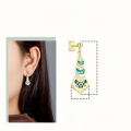 wholesale S925 Sterling Silver Ethnic Style Large Earrings for Women, High-End Sense New Chinese Style Earrings, Gold Color Wholesale-0-3