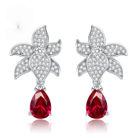 wholesale 925 Silver Elegant and Fashionable Stud Earrings, MuJing Jewelry New Small Drop Petal Design 7*10mm-E343 White Diamond &gt; 925 Silver