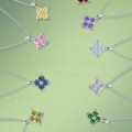 wholesale 925 Silver Cross-border Women's Small and Minimalist Luxury Birthstone Series Colorful Flower Pendant Fresh and Elegant Collarbone Necklace-0-3