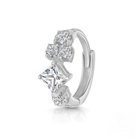 wholesale S925 Sterling Silver Cartilage Piercing Zircon Ear Cuff, An Ins Punk Style Ear Bone Clip-Single platinum #13 925 silver