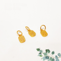 wholesale S925 gold-plated auspicious bean leaf pendant charm DIY semi-finished crystal jewelry accessory-0-5