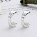 wholesale S925 Sterling Silver Korean Minimalist Geometric Ring Creative Versatile Trendy Ins-style Heart Earrings-0-2