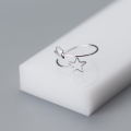 wholesale S925 Sterling Silver Korean Style Fashion Star Ring Personality Five-Pointed Star Adjustable Ring-0-3