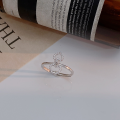 wholesale S925 Sterling Silver Korean Fashion Love Ring for Women, Small Batch Design, High-End Sense, Adjustable Open Ring-0-2