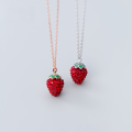 wholesale S925 silver nalan women's Korean-style simple and sweet strawberry necklace, fresh and elegant collarbone chain D5400-0-0