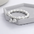 wholesale Metal material Yun Chao Xuan S990 silver bell fortune cat holding garlic victory small garlic head unique trendy niche design elastic bracelet-0-2