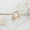 wholesale S925 Silver Plated 14K Gold Shell Pearl Ring for Daily Wear, Small Batch Luxury Style from Dunli Jewelry Source Manufacturer-0-3