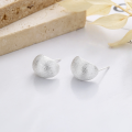 wholesale S925 Sterling Silver Minimalist Textured C-curve Stud Earrings, Understated and Versatile for Commute-0-2