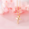 wholesale S925 Sterling Silver Korean Style Small Fresh Cross Pendant Necklace Lovely Geometric Collarbone Chain D5175-0-2