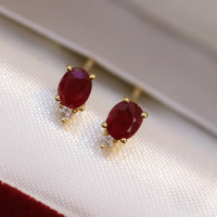 wholesale S925 Sterling Silver lightweight luxury double zircon stud earrings, modern creative design-Gold 925 silver