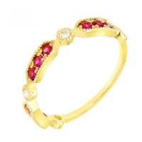 wholesale 18K Gold ArtLi Jewelry French Vintage Style Light Luxury High Ruby Full-Cut Diamond Ring Jewelry Factory Wholesale-Gao Hongbao Ring Size 8