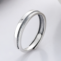 wholesale S925 Sterling Silver Korean Style Ins Wind Minimalist Line English Sentence Couple Stackable Open Ring-0-1