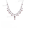 wholesale S925 Silver Luxury Natural Topaz Statement Necklace with European and American High-End Sensibility, Inlaid with Sapphire, Agate, and Garnet-0-9