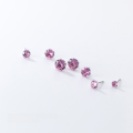 wholesale 925 Sterling Silver Minimalist and Delicate Four-Prong Pink Diamond Earrings, European and American Style Small and Fashionable Unisex Ear Accessories G9830-0-1