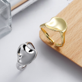 wholesale S925 Sterling Silver Irregular Abstract Open Ring Bowl CutoutIns-0-0