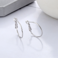 wholesale S925 Sterling Silver Cross-Border European and American Minimalist Large Hoop Ear Clasps, Ins Simple Style Versatile Earrings-0-3