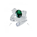 wholesale S925 silver plated with 18k gold, lab-created Zambian color emerald oval 7*9mm high-end jewelry closed ring-0-5