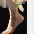 wholesale S925 silver fresh, sweet, niche, fashionable, lightweight luxury, minimalist, 5-round diamond ankle chain S7498-0-1