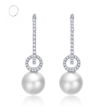 wholesale S925 Sterling Silver 100 Pearl Earrings Luxury Micro-Inlaid Ins Women's Earrings Live Stream Best Seller-0-0