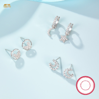 wholesale Metal: 925 Sterling Silver Earrings for Women, Minimalist and Versatile Ins Style with a High-End Feel, Featuring Heart, Star, and Moon Designs-KE1009271 925 silver